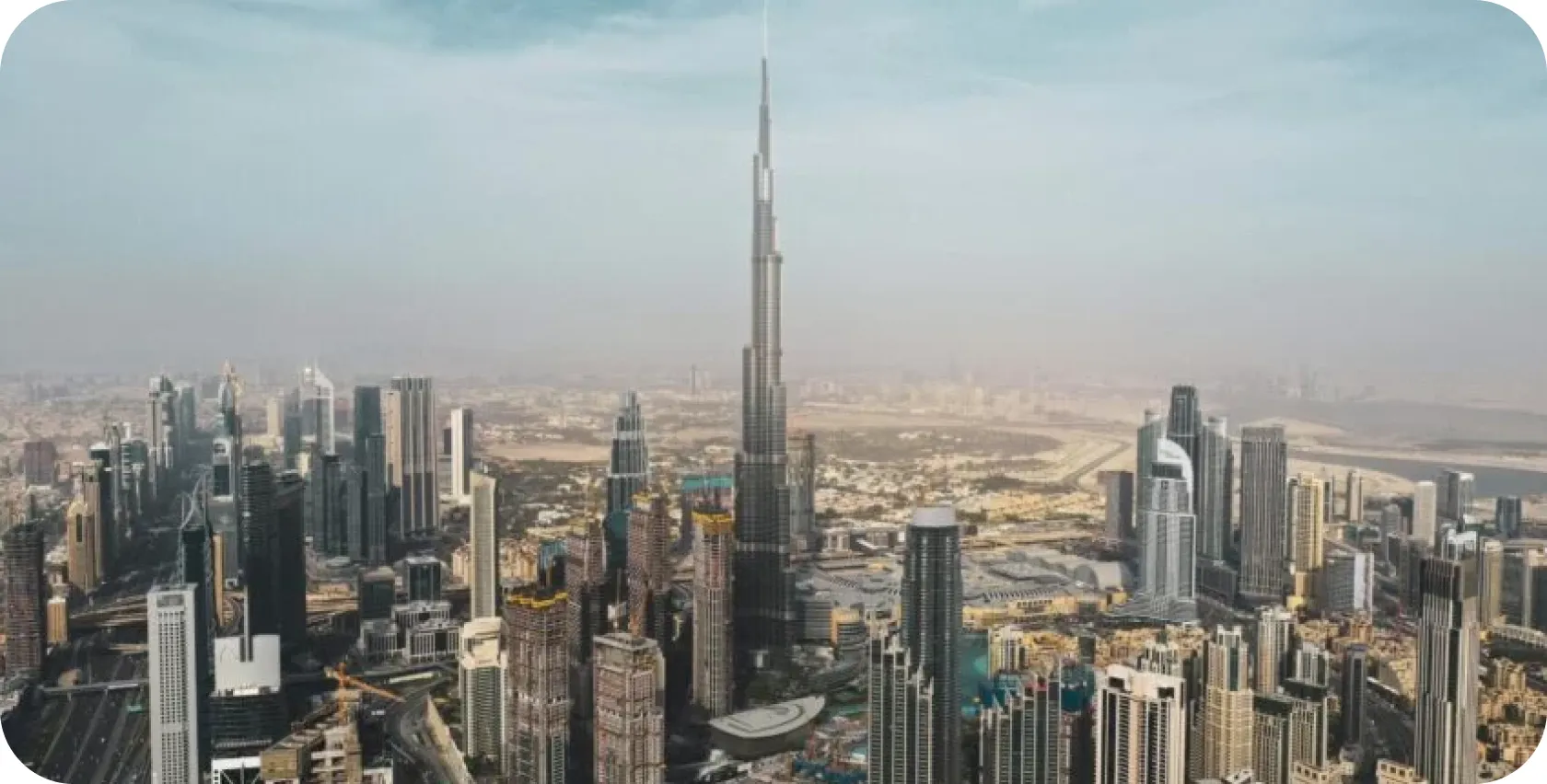 Dubai skyline with the Burj Khalifa