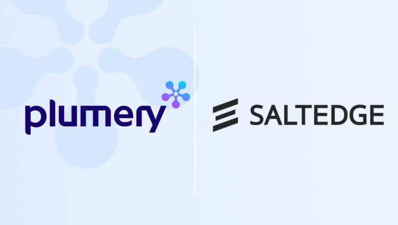 Plumery and Salt Edge wordmarks side by side